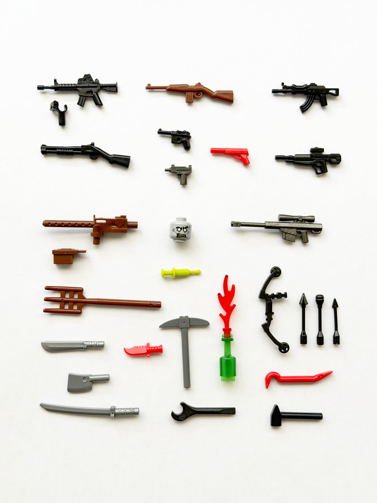 Zombie Apoc Survival Weapon Pack for brick minifigures