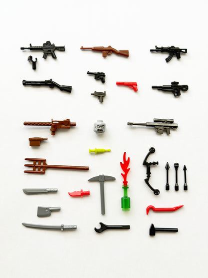 Zombie Apoc Survival Weapon Pack for brick minifigures
