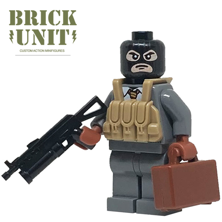 custom lego bank robber minifigure