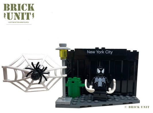 Spiderman in Black Symbiote Costume Custom Minifigure Set