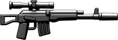a brickarms AK-SV SVD toy weapon for lego minifigures in black color